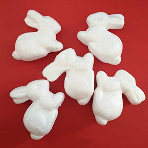 Pretyzoom Детска играчка 20 парчиња полистиренски зајак облик на облик бел занаетчиски занаети за велигденски свадба цвет, кој организира