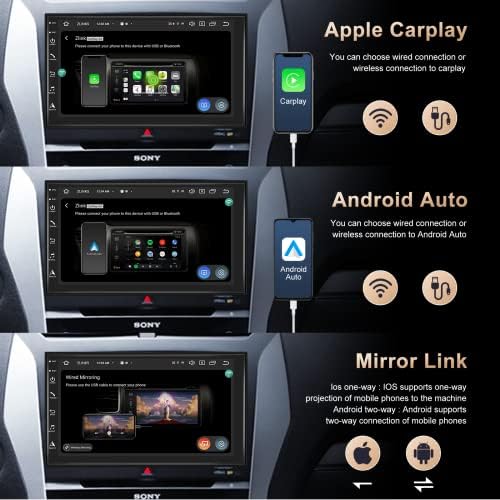 4G 64G 8 Основни Андроид Двоен Din Автомобил Стерео Со Безжичен Apple Carplay, 7 Инчен Екран На Допир Bluetooth GPS 4G WiFi