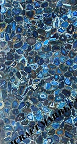 60 x 30 инчен сина агатна трпезариска маса, бројач на табела за трпезариска маса, камена трпезариска маса, централно парче, парче