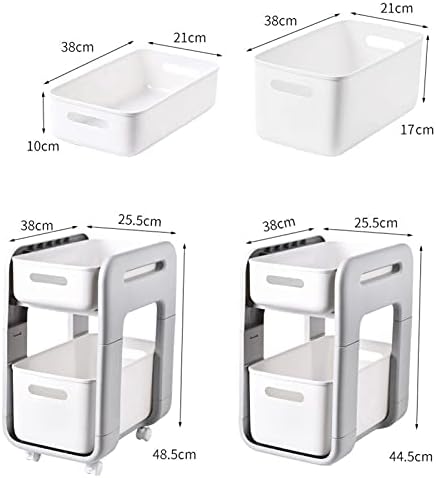 WOGQX 2 Ниво под кабинетот за мијалник извлечете фиока, лизгачка кутија за складирање, решетка за складирање кујна, мулти -цел