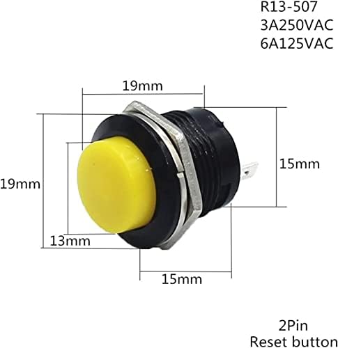 Gibolea Micro Switch 100pcs R13-507 SPST Нема црвена црна бела жолта зелена зелена црна тркалезна капаче за копче за притискање AC