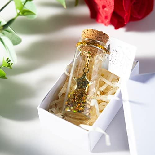 Starвезда во шише декоративно шише мини симпатични романтични подароци за нејзините жени пријатели, посакувајте тегла со loveубовна порака позитивна,