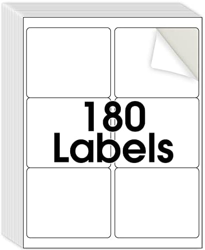 Етикети со адреса на адреса Maxgear 3-1/3x4, образец 5264, за инк-џет или ласерски печатач, 6 етикети со налепници, хартија за етикети, мат бела