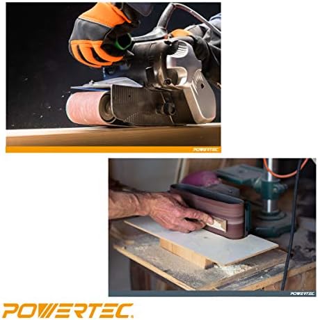 POWERTEC 110430 3 x 21 инчи за пескарење | 80 ремен за пескарење на алуминиум оксид | Премиум шкурка за преносен појас Sander - 10