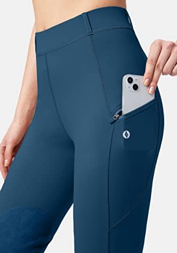 Сантинијски панталони за јавање на коњи со патенти џебови колена-лепење хулахопки за коњи за жени за жени