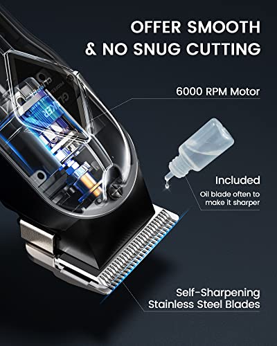 Глејкер Професионални Машинки За Коса За Мажи - Безжичен Бербер Машина За Сечење Коса Комплет со 15 Водич Чешли за Фризура, Кастрење &засилувач;