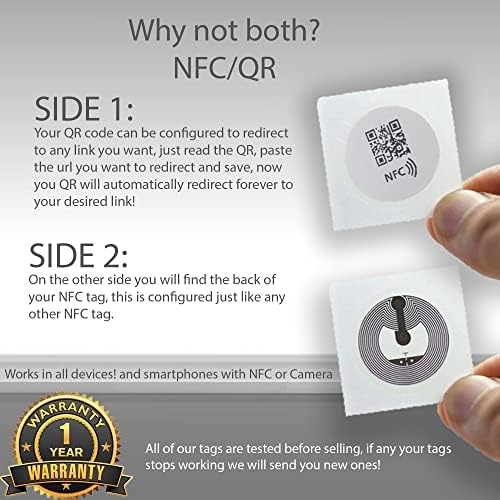 NFC/QR Двојна-NFC Ознака Налепница Со Уникатен КОНФИГУРИРАН QR Код