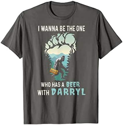 Сакам да бидам тој што има пива со маица Дарил, унисекс моден гроздобер големи печатени печати за мажи за мажи
