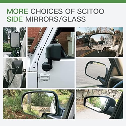 Scitoo Надворешно огледало погодно за надворешни додатоци Chevy, огледала за замена на стакло 03-07 за Chevy за GMC Silverado