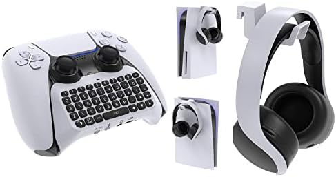 Тастатура за контролор на контролор на игри Klipdasse Mini Chatpad Порака за PS5, Gaming Helide Stand за PS5
