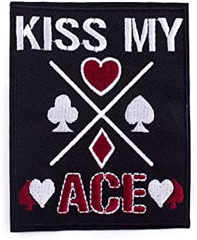 Бакнете го мојот ас вез покер покер железо на лепенка шивајте на закрпи hi-hop панк стил DIY апликации за облека деца жени ранец декорација