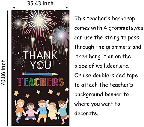 Забава За Благодарност на наставниците Банер За Врати-Ви Благодариме На Наставниците Покривка На Вратите Училишна Училница Фото Кабина Реквизит