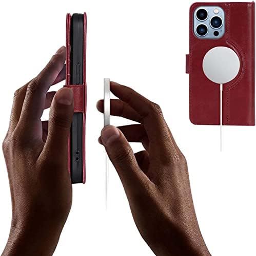Фолио Kickstand Имитација Кожа Телефон Покритие, За apple iPhone 12 Pro Макс 6.7 Инчен Флип Случај Паричник [Рфид Блокирање] [Носителот Картичка],
