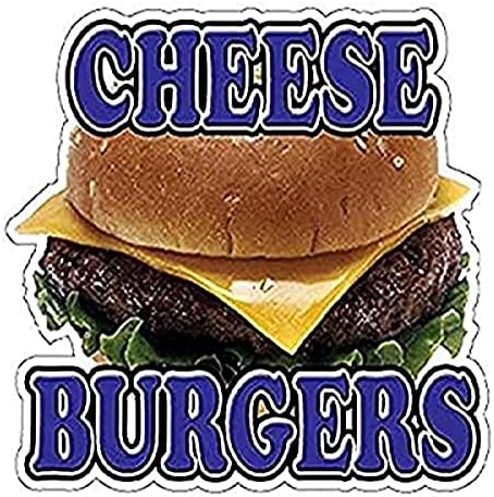Cheeseburgers Concesion Decal Trailer Hamburger Cheese, 8 “