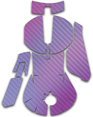 MOINYSKINS јаглеродни влакна кожа компатибилна со Steelseries Rival 5 Gaming глушец - Виолетова магла | Заштитна, издржлива завршница на јаглеродни влакна | Лесен за примена и проме?