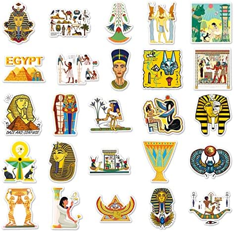 Налепници на антички Египет Египет Винил налепници Пакет од 50-типови за лаптоп патувања Телефонски автомобил за автомобили