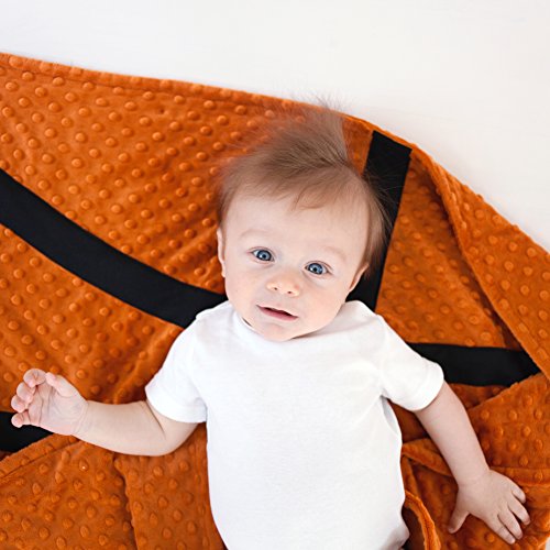 Пријатна тешка кошарка тематска минки бебешка ќебе, 'рѓа портокал, 30 x 36