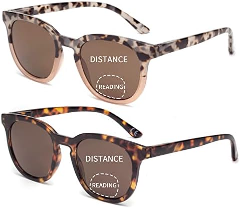Liansенски жени невидливи бифокални очила за сонце за сонце, ретро УВ заштита од сонце со пролетна шарка, на отворено, мода, 12031 S-TTPK 2.50