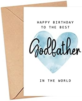 Moltdesigns Среќен роденден на најдобриот кум во светската картичка - картичка за роденден на кум - картичка за кум - подарок за Денот на таткото