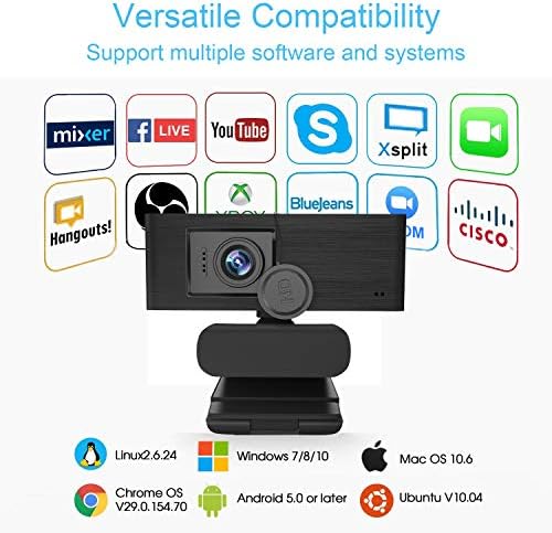 СЕКОЈА 1080p ВЕБ Камера HD Со Капак За Приватност-Pro FHD Стриминг Веб Камера Со Дигитален Микрофон - CF921 Црна USB Компјутер
