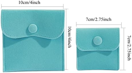 Hsiwto Пакување од 10 Кадифени Торбички За Чување Торбички За Накит Пренослива Торба За Подароци За Накит Со Копче За Прицврстување, Мала Темно Сина Боја