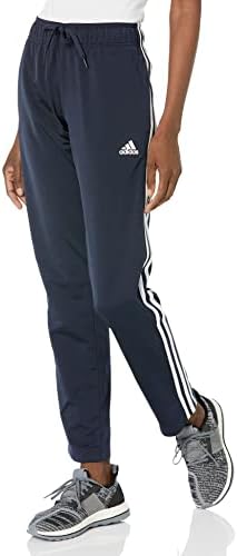 Adidas Women'sенски загревање Трикот Трикот редовни панталони за патеки со 3 ленти