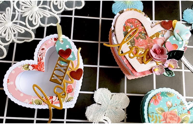 Loveубовна кутија метална сечење на умирања, DIY занаети срце слатка loveубовна кутија за хартиени картички за хартија картички за сечење умираат
