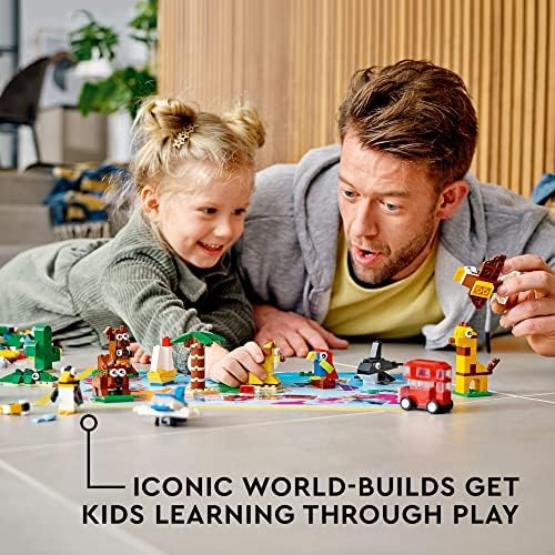 Лего Класичен Низ Целиот Свет 11015 Комплет Играчки За Градење За Деца Од Предучилишна Возраст, Момчиња и Девојчиња на возраст од 4+
