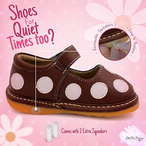 Бутикот на малата Меј Мери Јапеејн Пискливи Чевли За Мали Девојчиња, Идеални Чевли за Пешачење Со Отстранлив Чкрипеч И Прилагодлив
