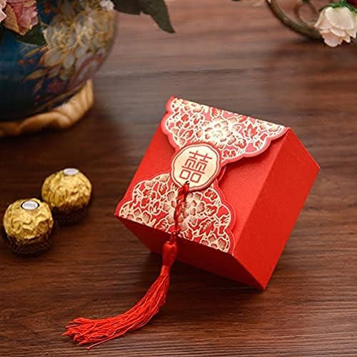 Кутија За Подароци Од Чоколадни Бонбони 20 Парчиња Исклучителна Кутија За Подароци За Пакување Црвена Кутија За Бонбони За Подароци Преносна