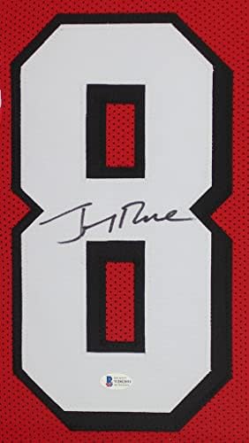 Џери Рајс Автограм Црвениот Сан Франциско Џерси-Убаво Сплетени И Врамени Рака Потпишан Од Страна На Џери Рајс И Заверени Автентични Од Бекет-Вклучува