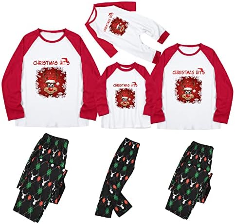 Појавување на Божиќни семејни пижами, панталони со долги ракави на Божиќ, панталони, панталони, модни совпаѓаат пижами за семејство