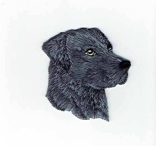 Црна лабораторија - глава - куче - миленичиња - лабрадор ретривер - извезено железо на лепенка