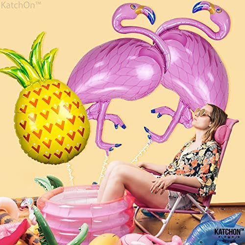 Катчон, Џиновски Фламинго Балони Со Балони Од Ананас - 40 Инчи | Балон Фламинго За Украси За Забави Во Фламинго | Балони Фламинго