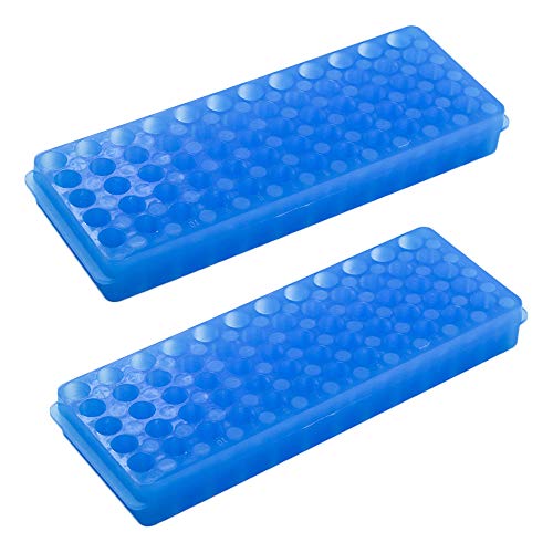 Dahszhi 2pcs Pcr Цевка Решетката, Двојно Панел Микроцентрифуга Држач За Решетката цевка за 0,5 ml 1,5 ml 2ml Цевка, 60-Добро, Сина