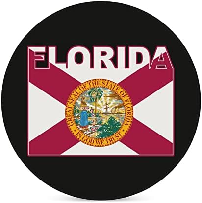 Флорида Државно Знаме Тркалезни Керамички Подлоги Подлога За Апсорпција На Вода Модерни Подлоги Со Основа ОД ПЛУТА 4 ПАРЧИЊА