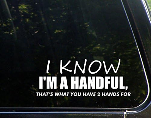 Знам дека сум мал број - тоа е она за што имате 2 раце - за автомобили смешен автомобил винил браник налепница прозорец Деклас | Бело | 8,75 инч