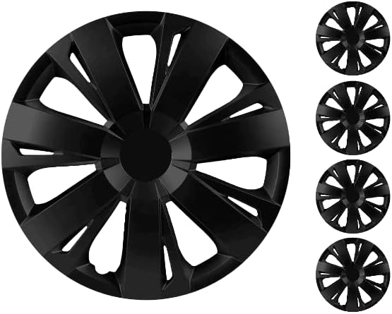 Копри сет од 4-та тркала од 16 инчи црни Hubcap Snap-on Fit Fits Seat