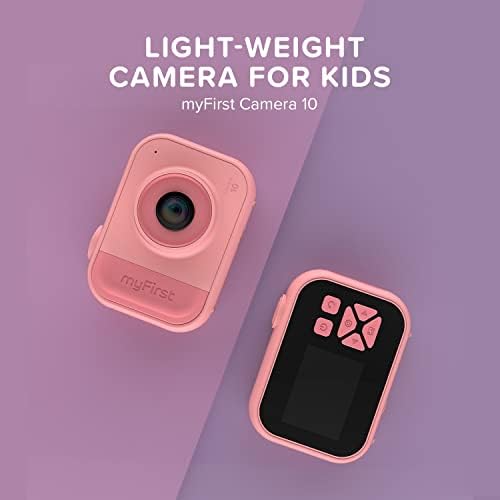 MyFirst Camera 10 - Дигитална камера за момчиња девојчиња на возраст од 4-9 5MP Видео фотографија 32 GB со адаптер за завртки за статив,
