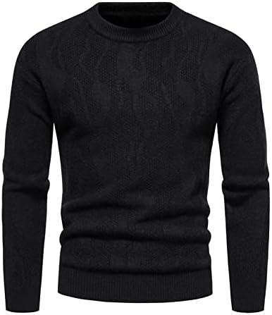 Машки плетен џемпер есен и зимска обична плетена цврста боја украсен џемпер џемпер од џемпер плус големина