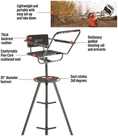Водич опрема 12 'Трипод елени стојат кула за лов на лов на седиште, додатоци за опрема за лов на опрема