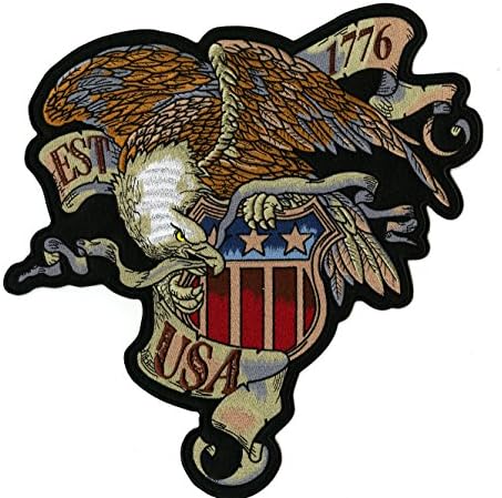 Гроздобер 1776 Eagle Patch 12 | Декларација за независност Патриотска воена американска јакна назад Печ САД | Големо везено железо