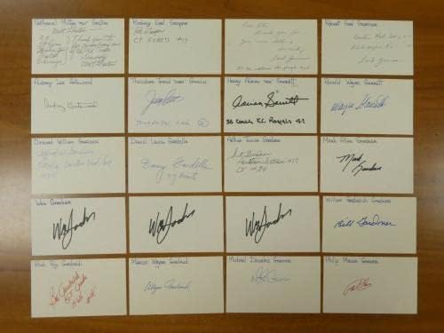 Над 200 Потпишани 3х5 Индексни Картички Бејзбол Ѕвезди Хофс Починати итн Некои Дупликати-Млб Исечени Потписи