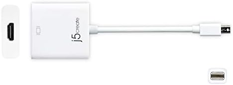 J5Create Mini DisplayPort на HDMI адаптер, бел | Поддржува резолуции до 1920 x 1200 / 1080p @ 60 Hz | Компатибилен со Apple, iMac,