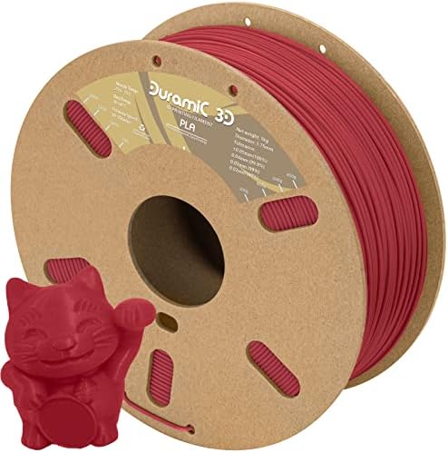 Duramic 3D Matte Pla Filament 1.75mm Rust Red, 1kg картонска количка Мат финиш 3Д филамент за печатач ПЛА 1,75мм Димензионална точност 99%