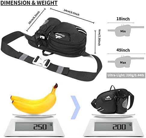 Shanck лесна спортска торба и фани пакет со држач за шише со вода и држач за половината на половината и држачот на половината за половината за трчање и хидратација тор?