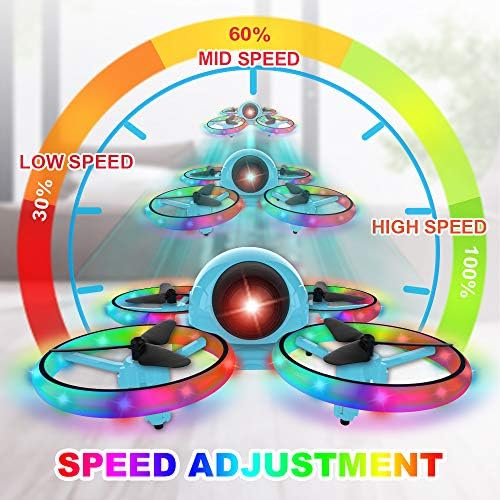 DWI Dowellin 6,3 инчи 10 минути долго време на летање мини дрон за деца со трепкање светло Еден клуч полетувајте го Спин -несреќата Доказ РЦ