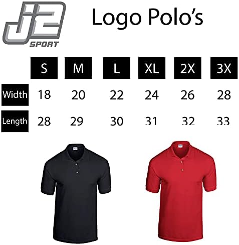 J2 Sport Men ore Adult Polo - NCAA Колегиум Краток ракав Поло кошула