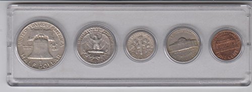 1959 Година На Раѓање Монета Постави Монети-Сребрена Половина , Сребрена Четвртина, Сребрена Пара, Никел и Цент Сите Датирани 1959