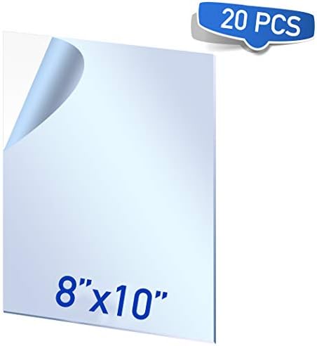 Calpalmy 20 пакет од 8x10 ”PETG лист/плексиглас панели дебели 0,040”; Користете за изработка на проекти, рамки за слики, сечење на крик и